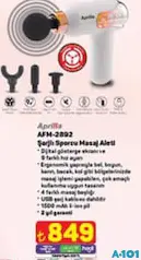 APRİLLA AFM-2892 ŞARJLI SPORCU MASAJ ALETİ